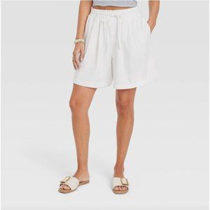 UNIVERSAL THREAD SHORTS RELAXED FIT PULL ON LIGHTWEIGHT POCKETS WHITE WOMEN'S M